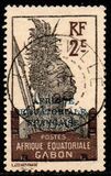 [Issues of 1911-22 in New Colors - Inscription "AFRIQUE EQUATORIALE FRANCAISE" - Warrior, veids P1]