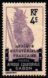 [Issues of 1911-22 in New Colors - Inscription "AFRIQUE EQUATORIALE FRANCAISE" - Warrior, veids P2]