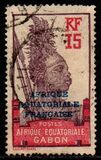 [Issues of 1911-22 in New Colors - Inscription "AFRIQUE EQUATORIALE FRANCAISE" - Warrior, veids P6]