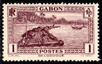[Colonial Drawings - Timber Raft on the Ogowe River, τύπος AE]