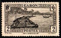 [Colonial Drawings - Timber Raft on the Ogowe River, τύπος AE1]
