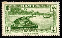 [Colonial Drawings - Timber Raft on the Ogowe River, type AE2]