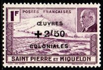 [Colonial Fund - Issues of 1941 Overprinted "OEUVRES COLONIALES" and Surcharged, type BH1]