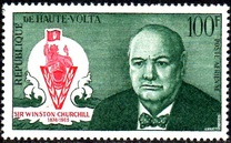 [Airmail - The 1st Anniversary of the Death of Winston Churchill, 1874-1965, type EE]