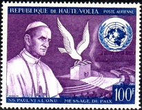 [Airmail - Visit of Pope Paul VI at the United Nations, type EF]