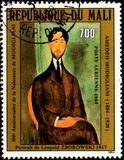 [Centenario del nacimiento del pintor Amedeo Modigliani, 1.884 - 1.920. Aéreo., tipo AHF]