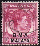 [Straits Settlements Postage Stamps Overprinted "B M A MALAYA" in Black or Red Colour, type A6]