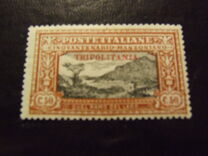 [The 50th Anniversary of the Death of Alessandro Manzoni - Italian Postage Stamps Overprinted "TRIPOLITANIA" in Red, type F3]
