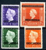 [Queen Wilhelmina - Netherlands Indies Postage Stamps Overprinted "INDONESIA" - 2 Bars, tip B]