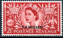 [Coronation of Queen Elizabeth II - Great Britain Postage Stamps Overprinted "TANGIER", type Q]