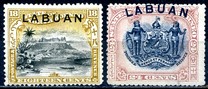 [Not Issued North Borneo Stamps Overprinted "LABUAN" - Inscription Corrected from "POSTAL REVENUE" to "POSTAGE REVENUE", type O]