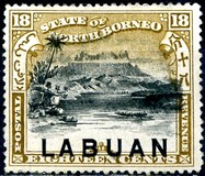 [Not Issued North Borneo Stamps Overprinted "LABUAN" - Overprint on Country Name Instead of Value, Tipe P1]