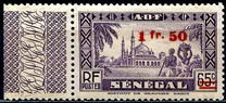 [Faidherbe Bridge & Diourbel Mosque Stamps of 1935 Surtaxed, type AL18]