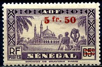 [Faidherbe Bridge & Diourbel Mosque Stamps of 1935 Surtaxed, type AL19]
