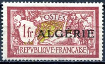 [French Postage Stamps Overprinted in Black, type B13]