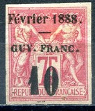 [French Colonies - General Issues Surcharged & Overprinted "Février 1888 - GUY. FRANC", type D1]
