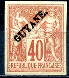 [French Colonies - General Issues Overprinted "GUYANE", type E3]