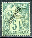 [French Colonies - General Issues Overprinted "GUYANE", type E9]