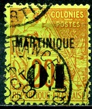 [French Colonies - General Issues No.46-57 Surcharged & Overprinted "MARTINIQUE", type B]