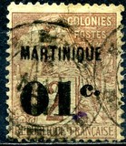 [French Colonies - General Issues No.46-57 Surcharged & Overprinted "MARTINIQUE", type B1]