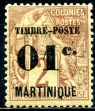 [French Colonies No.46 Surcharged, type D]