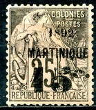 [French Colonies No.53 Surcharged & Overprinted "1892 - MARTINIQUE", type E4]