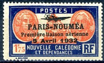 [Airmail - The 1st Anniversary of Paris-Noumea Flight, type U15]