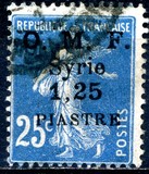[French Postage Stamps Surcharged & Overprinted "O.M.F. - Syrie" - "Value" in 2 Lines, Tip I4]