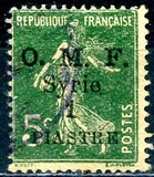 [French Postage Stamps Surcharged & Overprinted "O.M.F. - Syrie" - Value in "CENTIMES", type D3]