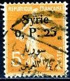 [French Postage Stamps Surcharged & Overprinted Syrie in French and Arabic, type U1]
