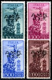 [Airmail - Airplane over Bell Tower - Italy Postage Stamps Overprinted "A.M.G.F.T.T.", Tipe F]