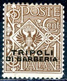[Italian Postage Stamps Overprinted "TRIPOLI DI BARBERIA" - Not Issued, type C]