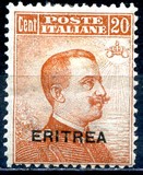 [King Victor Emmanuel III of Italy - Italian Postage Stamps Overprinted "Colonia Eritrea" or "ERITREA", type O1]