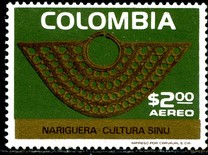 [Airmail - Pre-Colombian Archaeological Discoveries - Sinu Culture, typ AME]