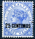 [Queen Victoria, 1819-1901 - Stamps of 1886 Surcharged "CENTIMOS", type F3]
