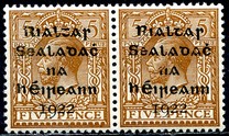 [Great Britain Stamps Overprinted in Black by Dollar Printing House Ltd. - Roman Numeral I and Long 9 in "I922",, type A5]