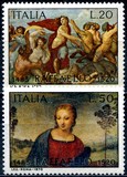 [450º anniversario della morte di Raffaello Sanzio - Stampatore: I.P.S. Roma, Scrivi AFI]