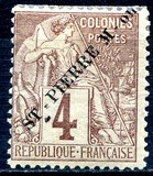 [French Colonies General Issues - Stamps Overprinted "ST-PIERRE M-on" in Black, type F2]