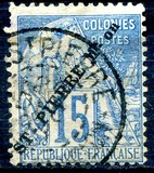 [French Colonies General Issues - Stamps Overprinted "ST-PIERRE M-on" in Black, type F5]