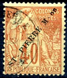 [French Colonies General Issues - Stamps Overprinted "ST-PIERRE M-on" in Black, type F10]
