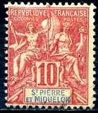 [Inscription: "St. PIERRE ET MIQUELON" - New Colours, type I14]