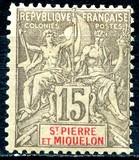 [Inscription: "St. PIERRE ET MIQUELON" - New Colours, type I15]
