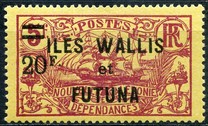 [New Caledonia Postage Stamps Overprinted "ILES WALLIS - et - FUTUNA" and Surcharged, type D7]