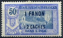 [Pondicherry Temple Stamps of 1914 & 1922 and Not Issued Stamps Surcharged, тип N11]
