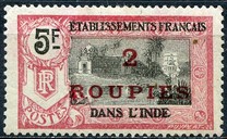[Pondicherry Temple Stamps of 1914 & 1922 and Not Issued Stamps Surcharged, тип N17]