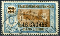 [Shiva and Pondicherry Temple - Not Issued Stamps Surcharged, Scrivi P1]