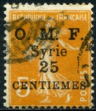 [Sellos de Francia sobrecargados y con la impresión "O.M.F. - Syrie"., tipo M2]