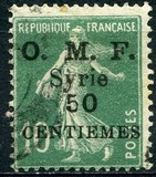 [Sellos de Francia sobrecargados y con la impresión "O.M.F. - Syrie"., tipo M3]