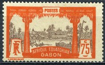 [Libreville - Inscription "AFRIQUE EQUATORIALE GABON", type J10]