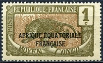[Issues of 1907-1922 Overprinted "AFRIQUE EQUATORIALE FRANCAISE", type F]